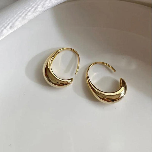 Maude Retro Gold-Tone Crescent Moon Earrings