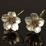 Isobel Retro Floral Earrings | Two-Tone