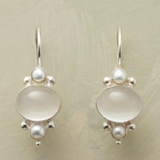 Rosina Retro White Sparkle Daisy Earrings - image 1