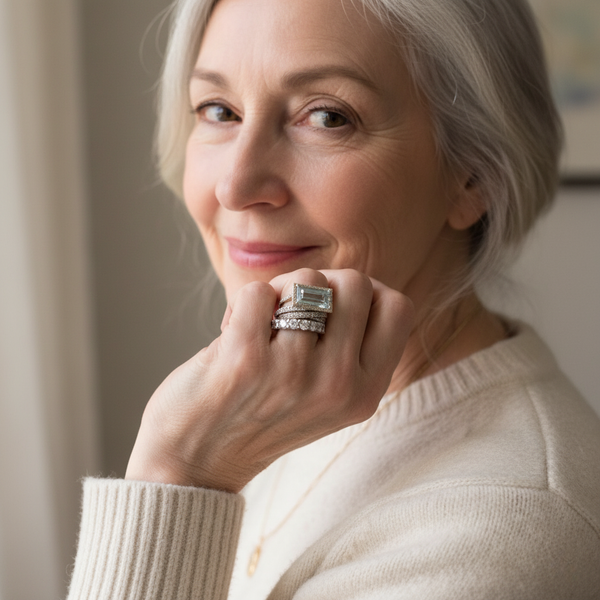 Iris Retro Turquoise-Color Ring Set | Silver-Tone — image 4