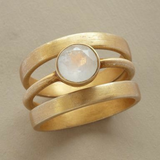 Adele Retro Luminous Stones Ring | Gold-Tone