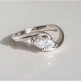 Hope Wavy Retro Sparkle Ring | Silver-Tone
