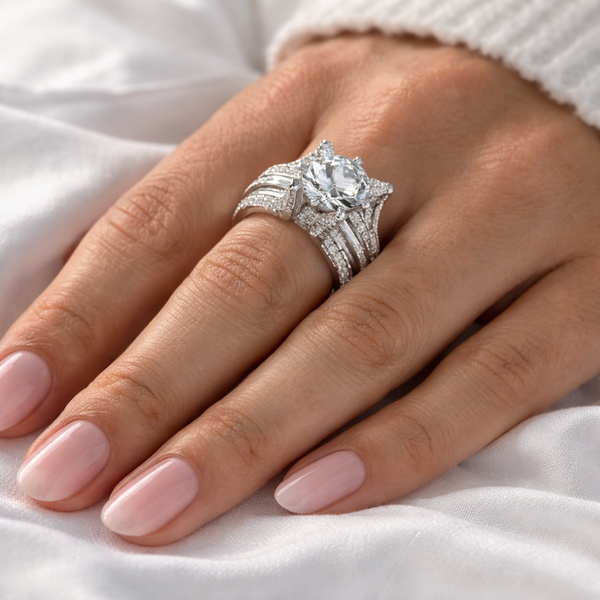 Katherine Retro Solitaire Ring with Detailed Shoulders - image 2