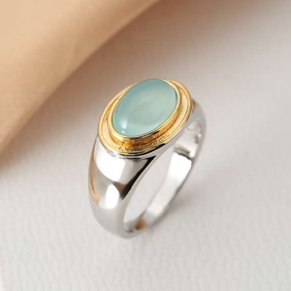 Cornelia Retro Green Luminous Stone Ring - image 1