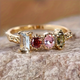 Bernadette Retro Multicolor Ring | Gold-Tone