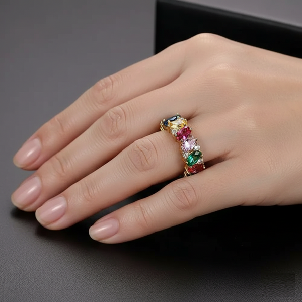 Moira Retro Multicolor Accent Ring - image 2