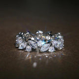 Gloria Retro Ring with Round and Marquise-Shaped Sparkle - image 1