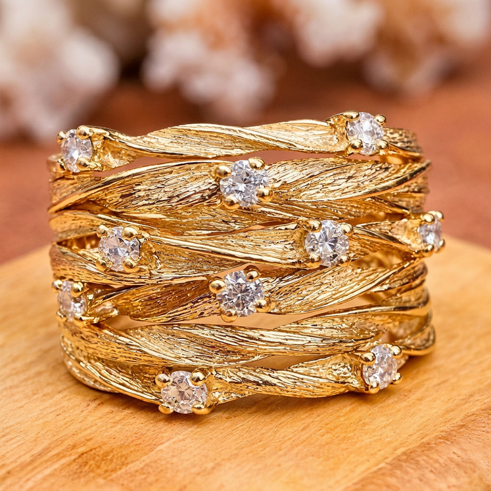 Peter Retro Layered Ring | Silver-Tone
