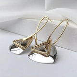 Gwen Retro Triangular Drop Earrings with Curved Hooks - image 1