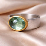 Florence Retro Green Round-Stone Ring - image 1