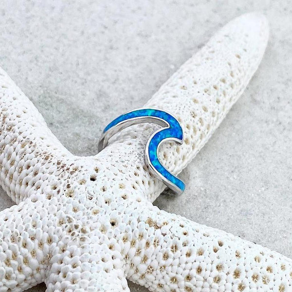 Margot Sea Opal-Look Ring | Silver-Tone - image 3