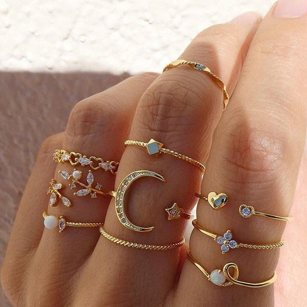 Willa 10-Piece Ring Set | Silver and Gold Tones - image 1