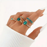 Gillian Emerald-Green Ring Set - image 3