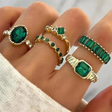 Gillian Emerald-Green Ring Set - image 1