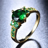 Jocelyn Green Ring | Gold-Tone