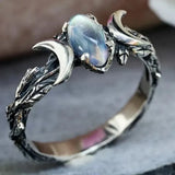 Jacqueline Crescent Moonstone-Look Ring - image 1