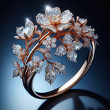 Verity Light Blue Sparkle Flower Ring - image 1