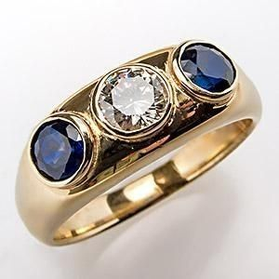 Sandra Blue Accent and Sparkle Ring - image 1