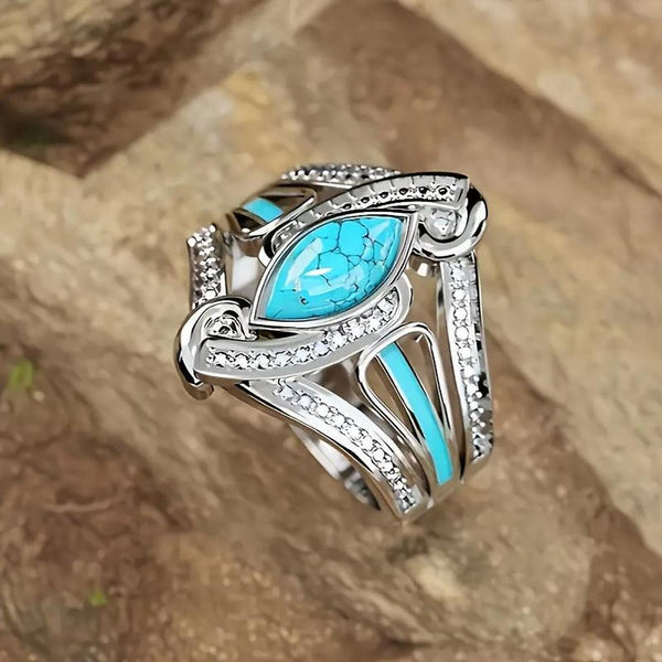 Simone Turquoise-Color Ring | Silver-Tone — image 3