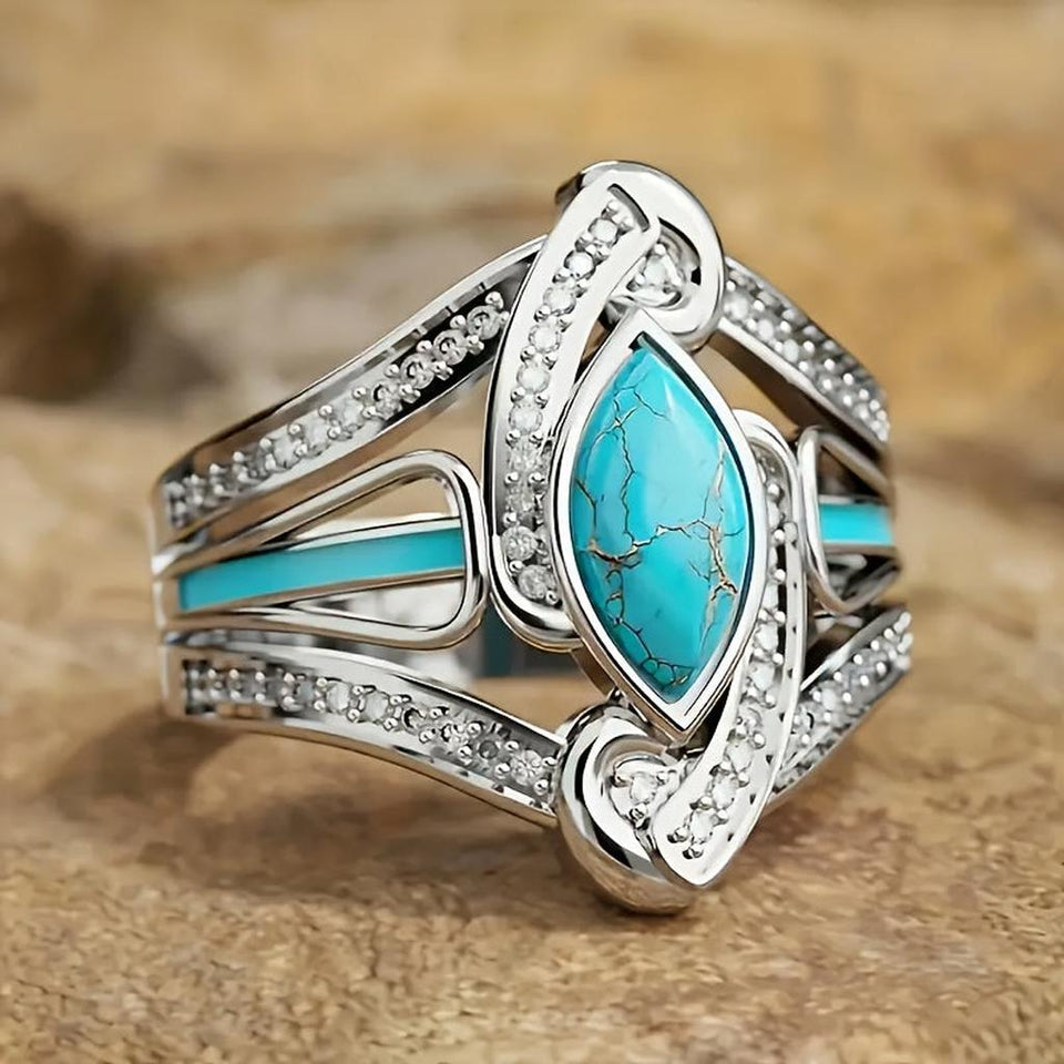 Simone Turquoise-Color Ring | Silver-Tone