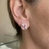 Judith Pink Pavé Stud Earrings | Two-Tone — image 2