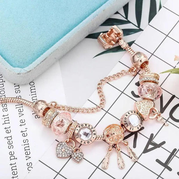 Helene Pink Dream Catcher Bracelet with Silver-Tone Charms — image 2
