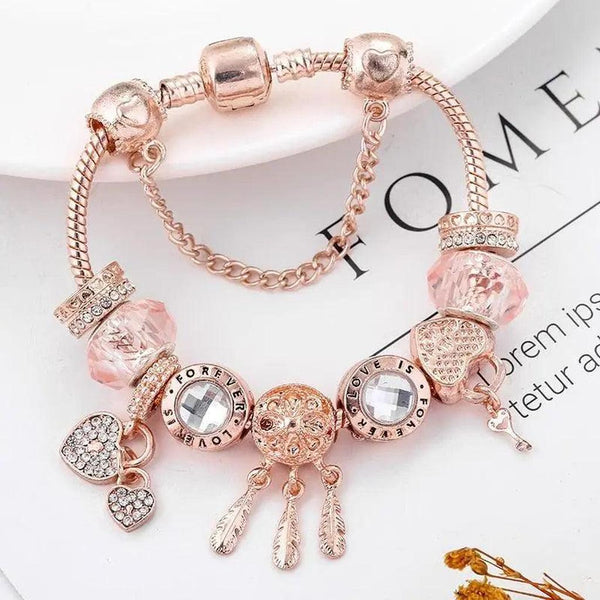 Helene Pink Dream Catcher Bracelet with Silver-Tone Charms — image 4