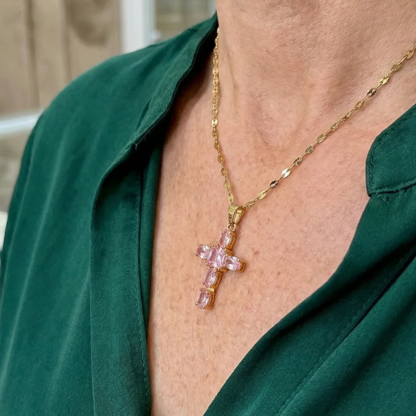Heather Rose Cross Necklace | Gold-Tone — image 2