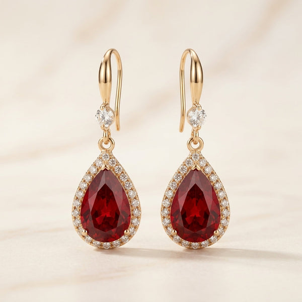Priscilla Red Drop Earrings - image 1