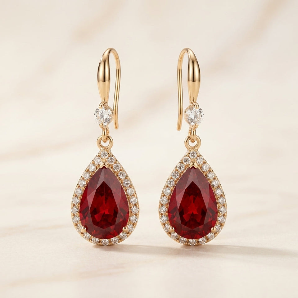Priscilla Red Drop Earrings - image 1