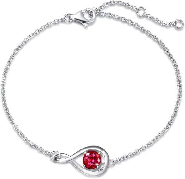 Irene Red Infinity Bracelet | Silver-Tone — image 2