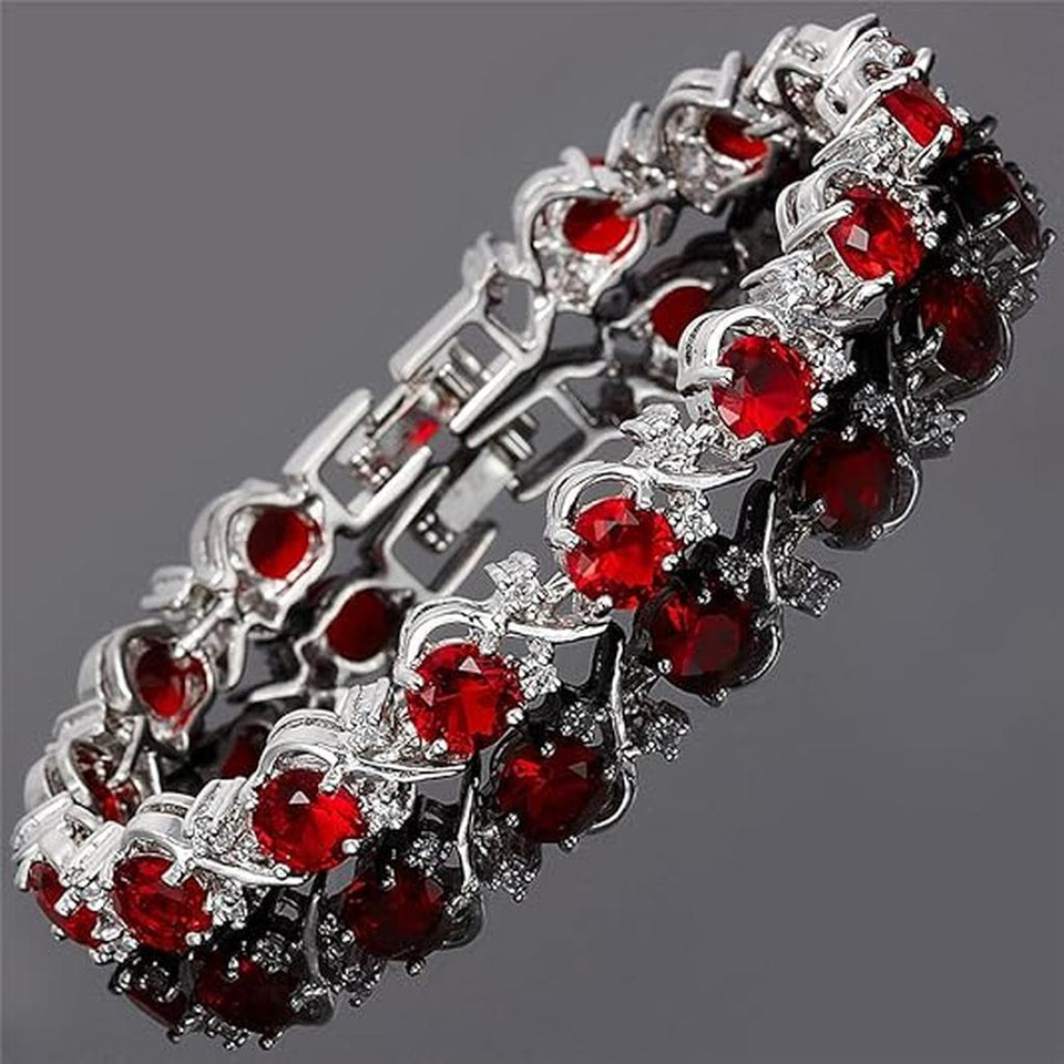 Miranda Red Vine Tennis Bracelet | Silver-Tone — image 2