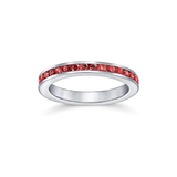 Beatrice Red Eternity Row Ring | Silver-Tone — image 4
