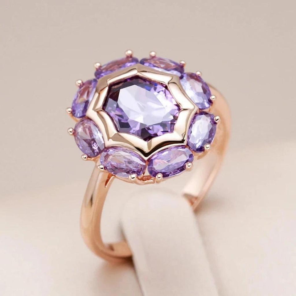 Susan Round Purple Sparkle Ring - image 1