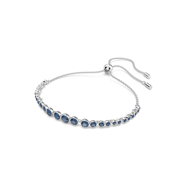 Cora Round-Cut Blue Tennis Bracelet | Silver-Tone — image 3