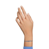 Cora Round-Cut Blue Tennis Bracelet | Silver-Tone — image 4