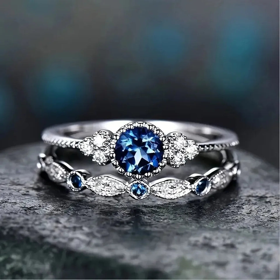 Henrietta Crown Ring Set | Silver-Tone