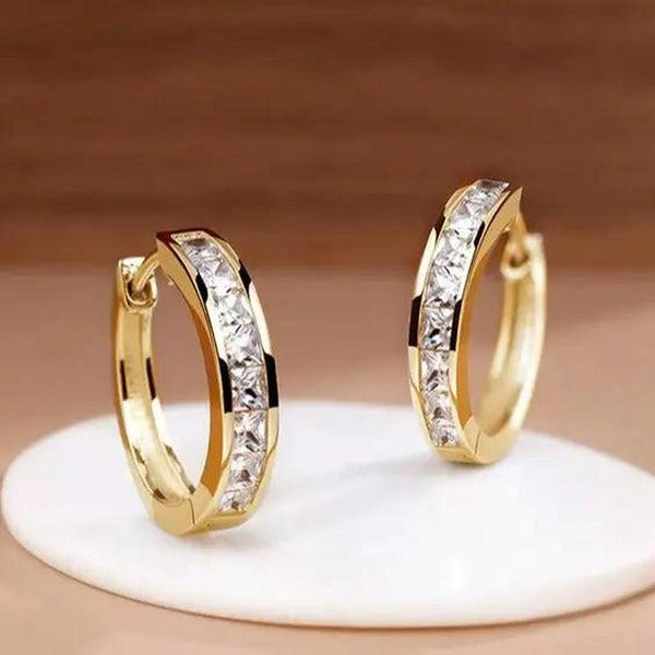 Eloise Sparkle Hoop Earrings | Gold-Tone