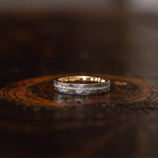 Hector Hammered Inlay Ring | Rose-Gold-Tone — image 6