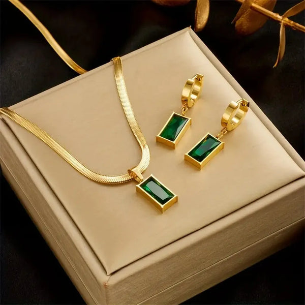 Clementine Green Jewelry Set - image 2
