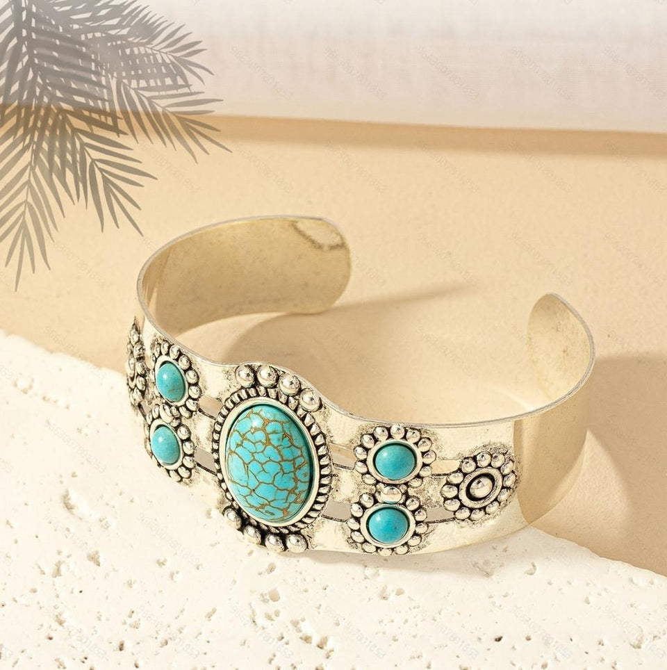 Annabel Turquoise-Color Bangle | Silver-Tone