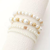 Sabina White Pearl-Look Bracelet Set - image 2