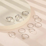 Angela 11-Piece Retro Ring Set | Gold or Silver Tones — image 2