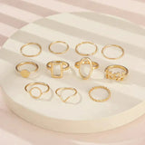 Angela 11-Piece Retro Ring Set | Gold or Silver Tones — image 4
