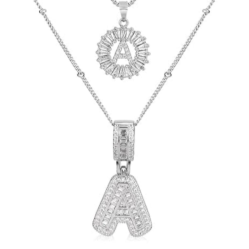 Martha Initial Necklace Set — Silver-Tone — image 2