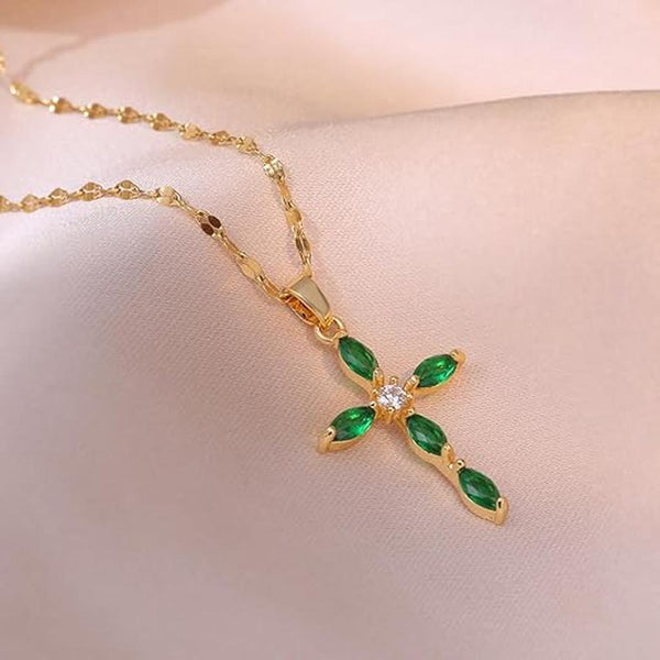 Vanessa Green Cross Necklace - image 1