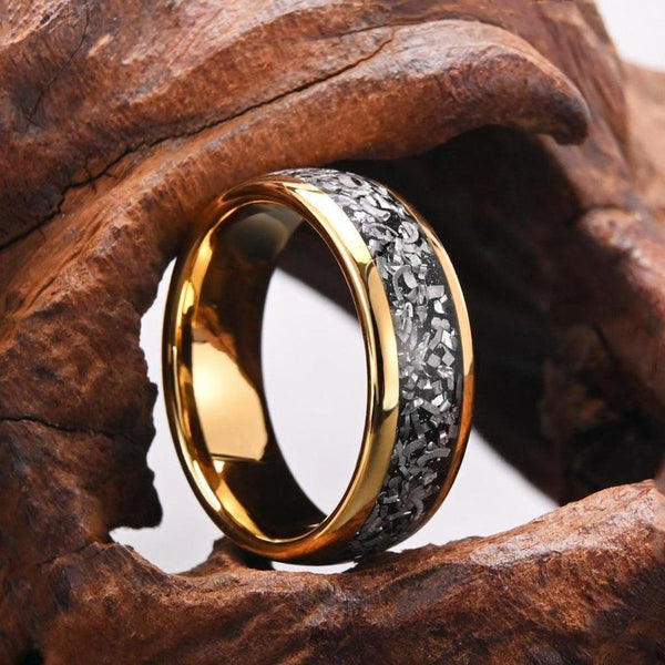 Simon Textured Inlay Band Ring | Gold-Tone — image 2