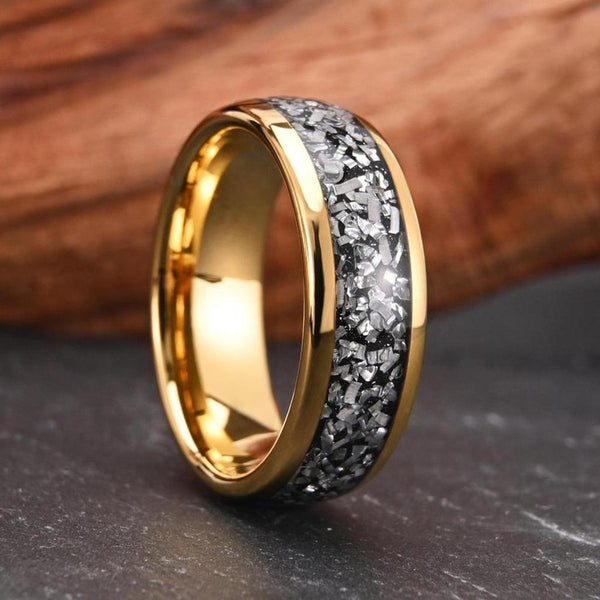 Simon Textured Inlay Band Ring | Gold-Tone — image 4
