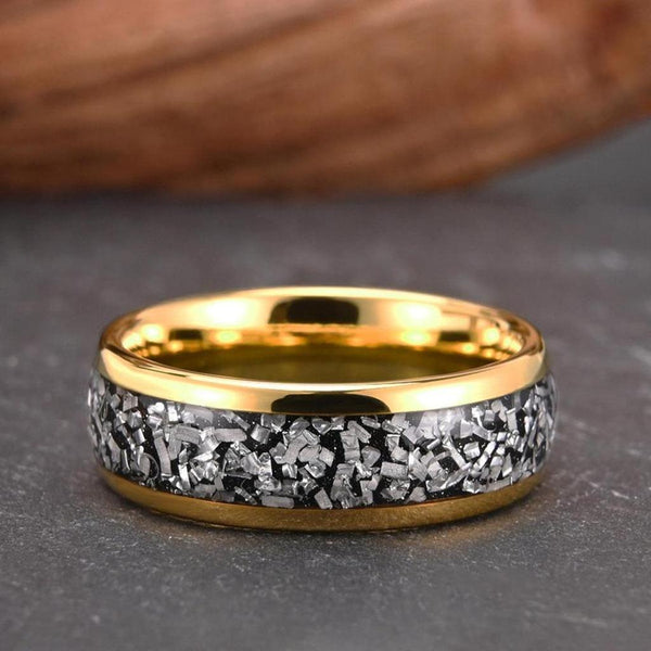 Simon Textured Inlay Band Ring | Gold-Tone — image 5