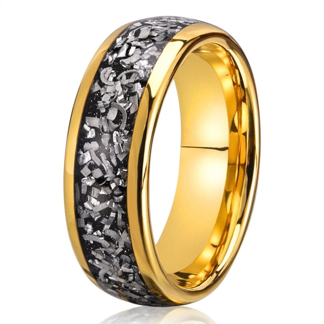 Simon Textured Inlay Band Ring | Gold-Tone